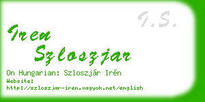 iren szloszjar business card