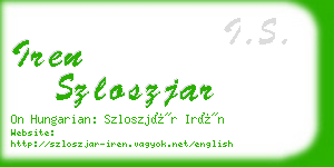 iren szloszjar business card